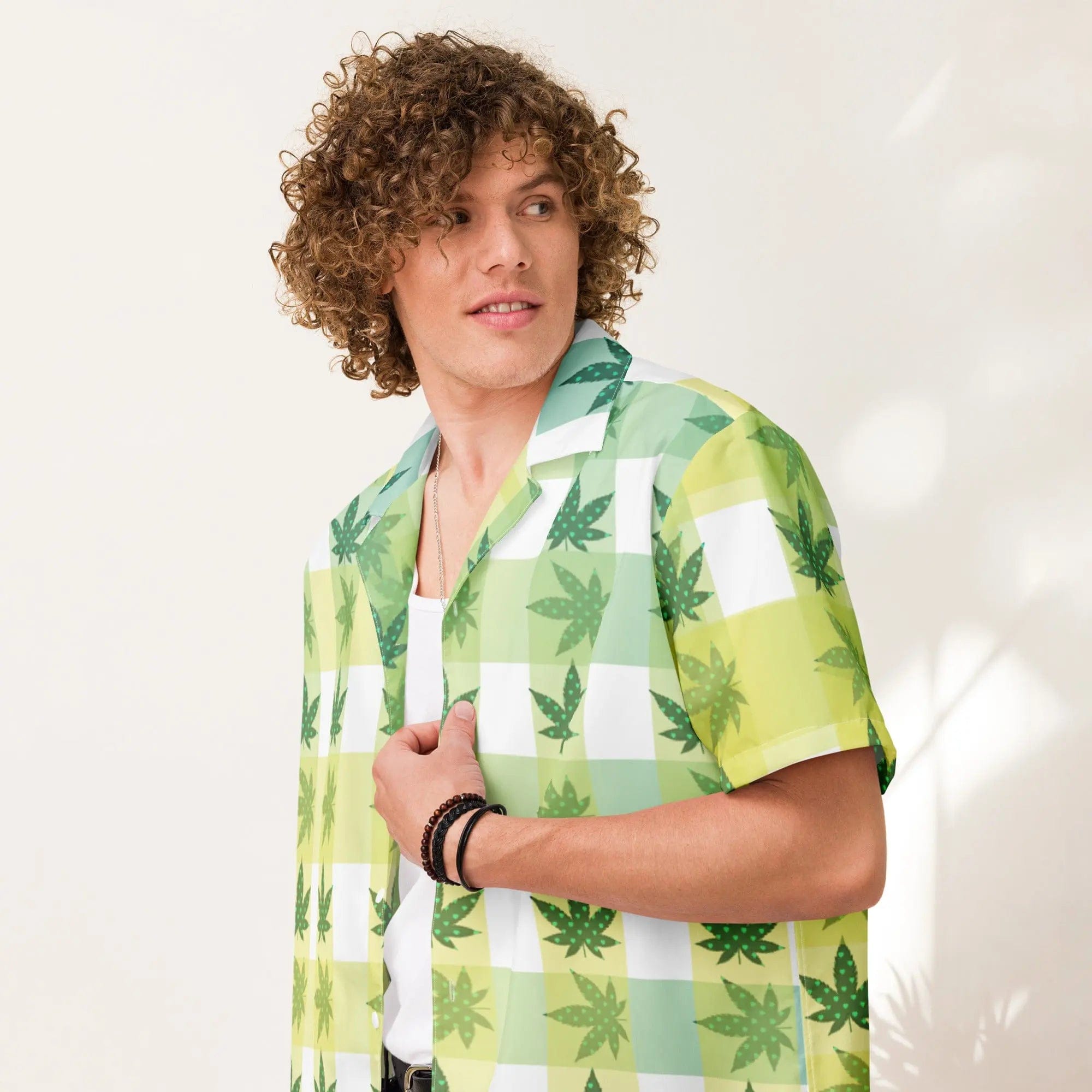 Philosopher Stoner 2XS CANNA PLAID Unisex Button Shirt