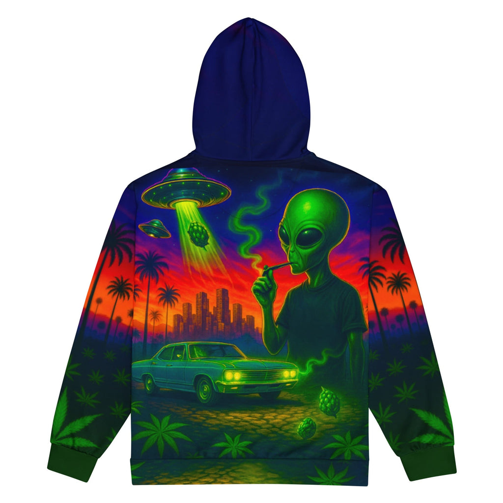 Philosopher Stoner Alien OG Kush Unisex zip hoodie