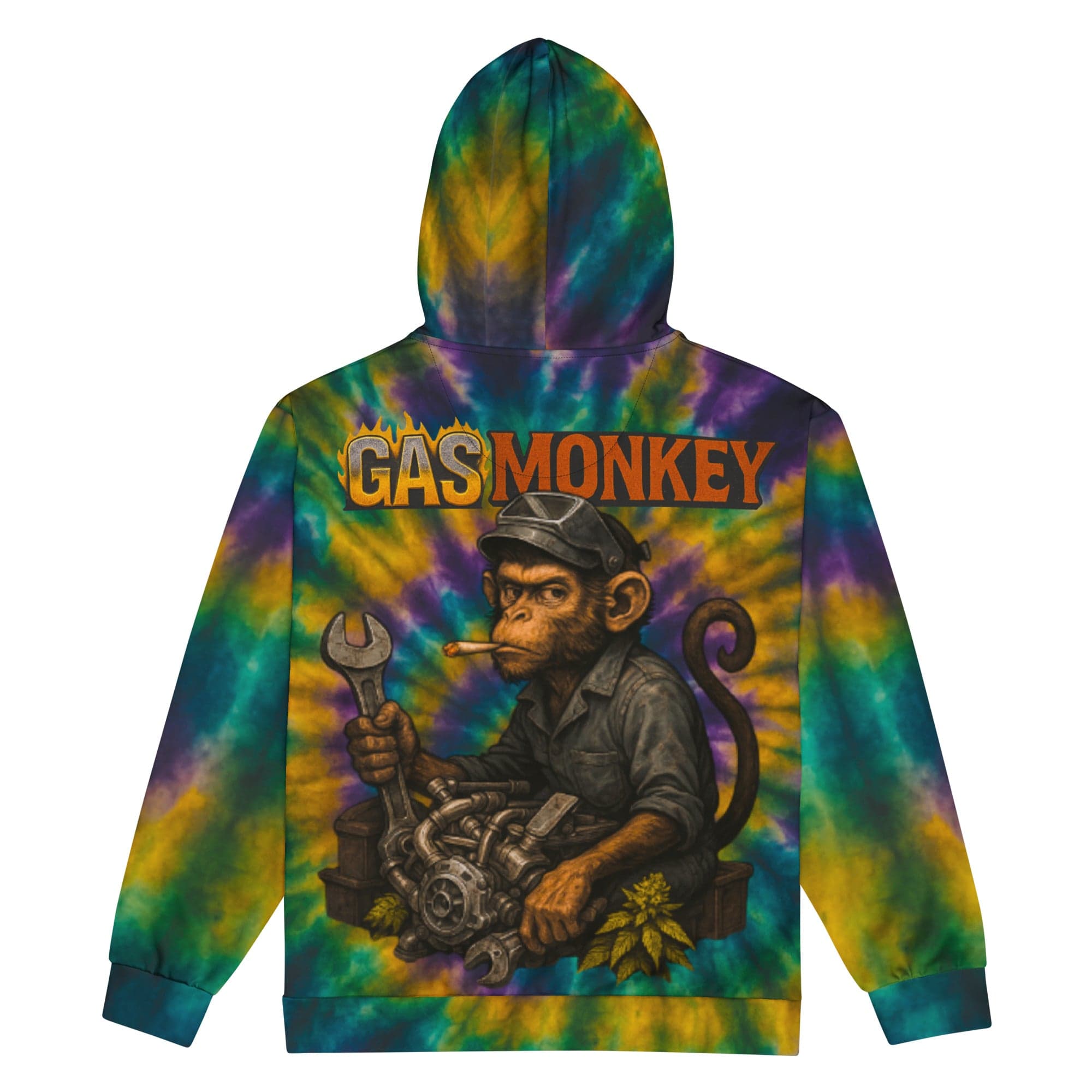 Philosopher Stoner Gas Monkey Tie-dye Unisex zip hoodie