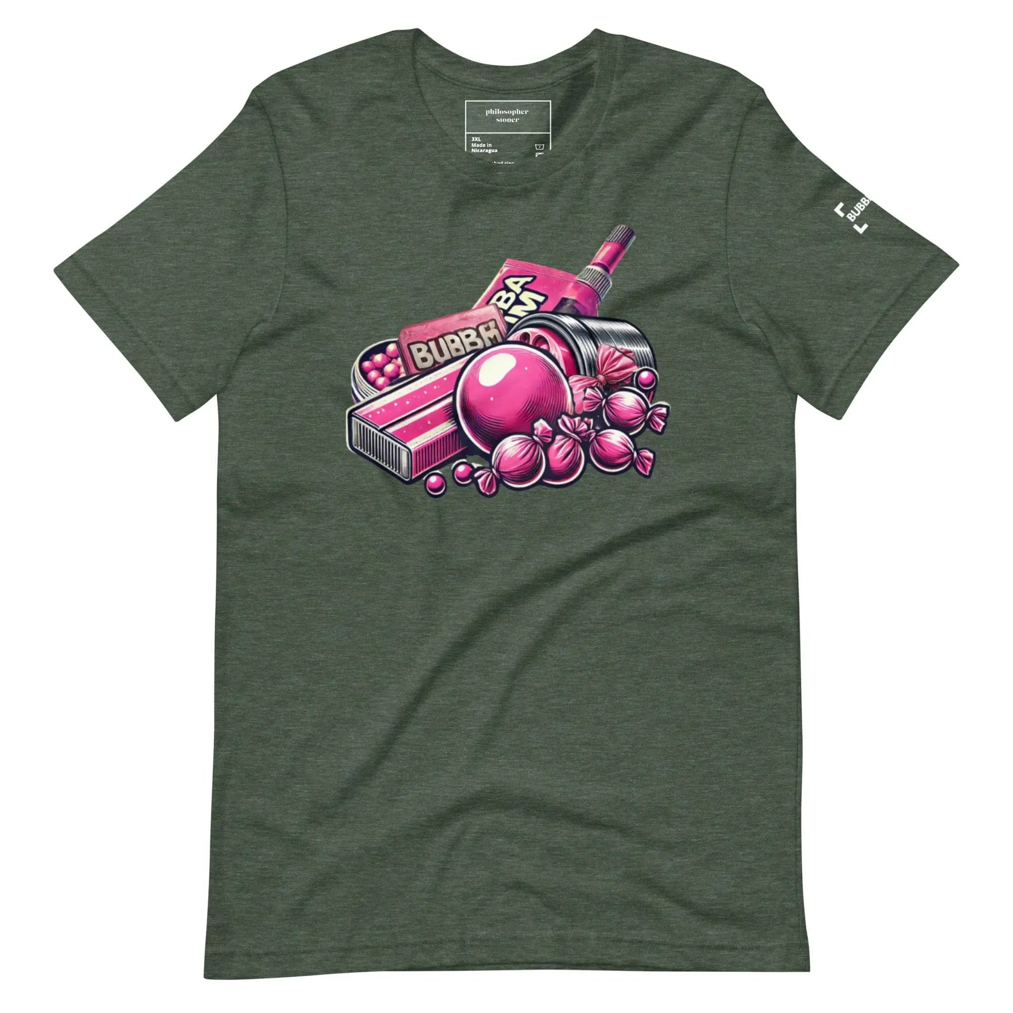 Philosopher Stoner Heather Forest / 3XL BUBBA GUM BLK/GRN Unisex T-shirt