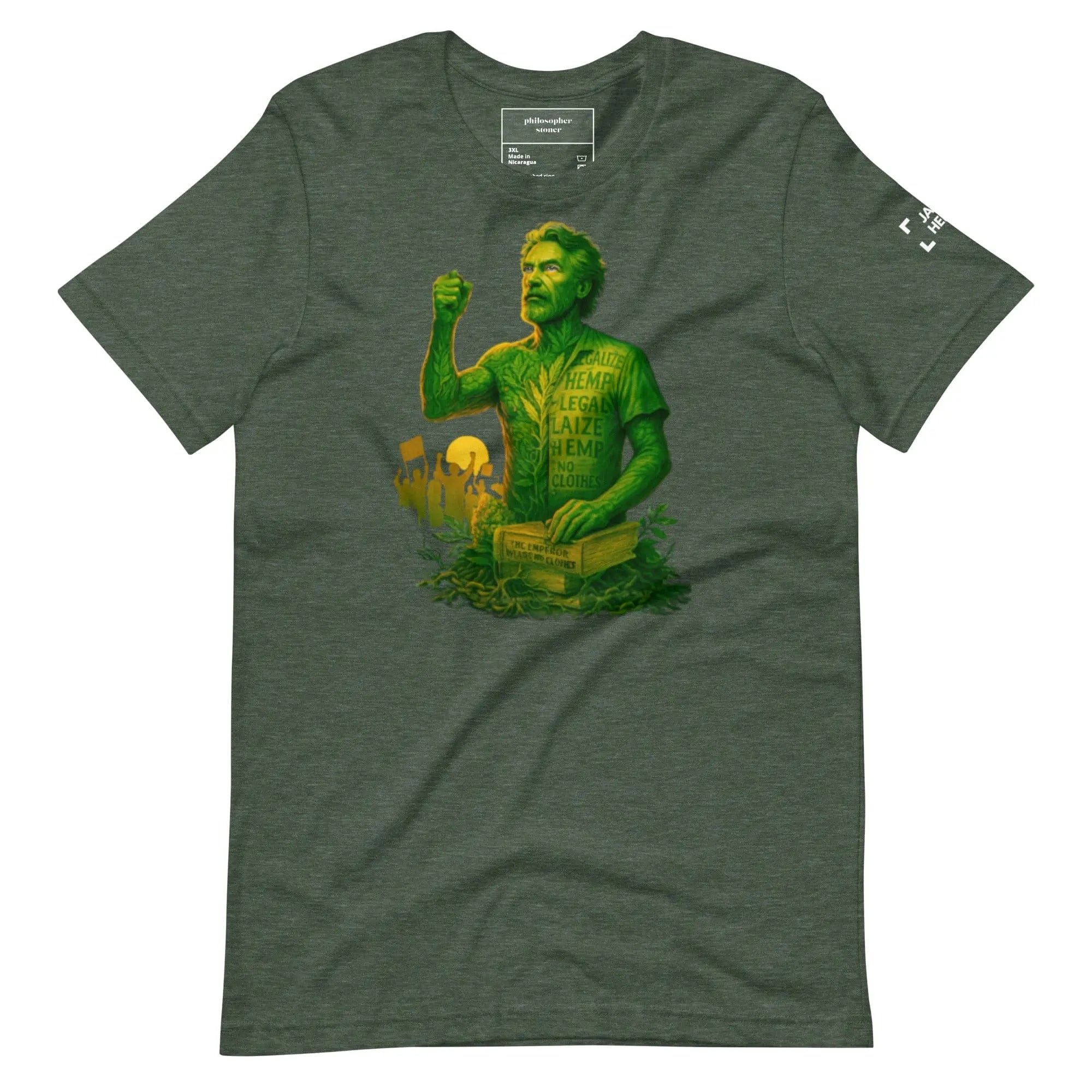 Philosopher Stoner Heather Forest / 3XL JACK HERER Unisex BLK/GRN T-shirt