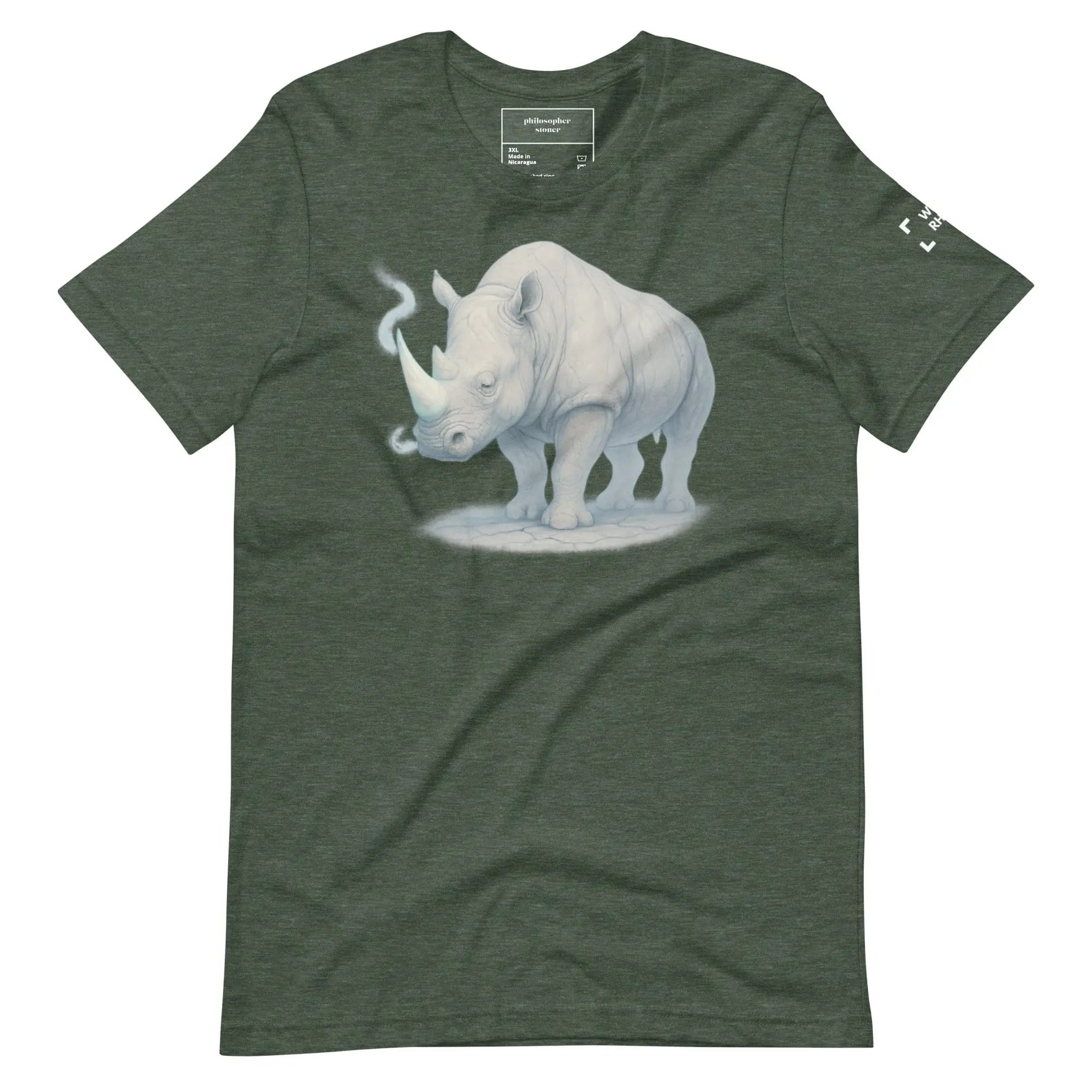 Philosopher Stoner Heather Forest / 3XL WHITE RHINO BLK/GRN T-shirt Unisex