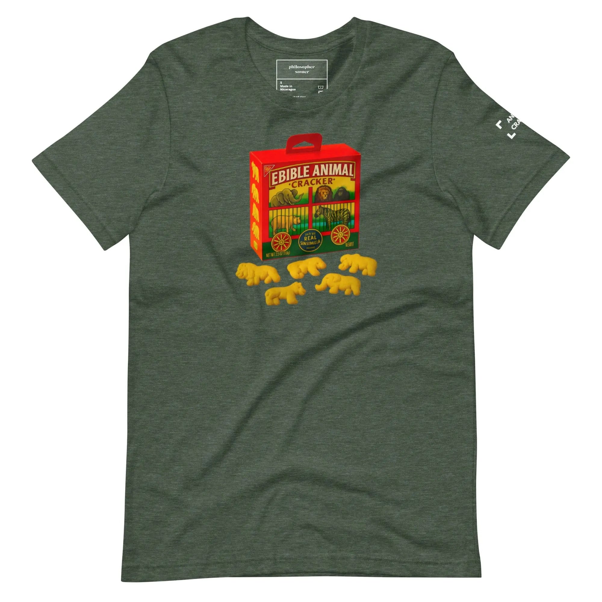 Philosopher Stoner Heather Forest / S Animal Cookies BLK & GRN Unisex t-shirt