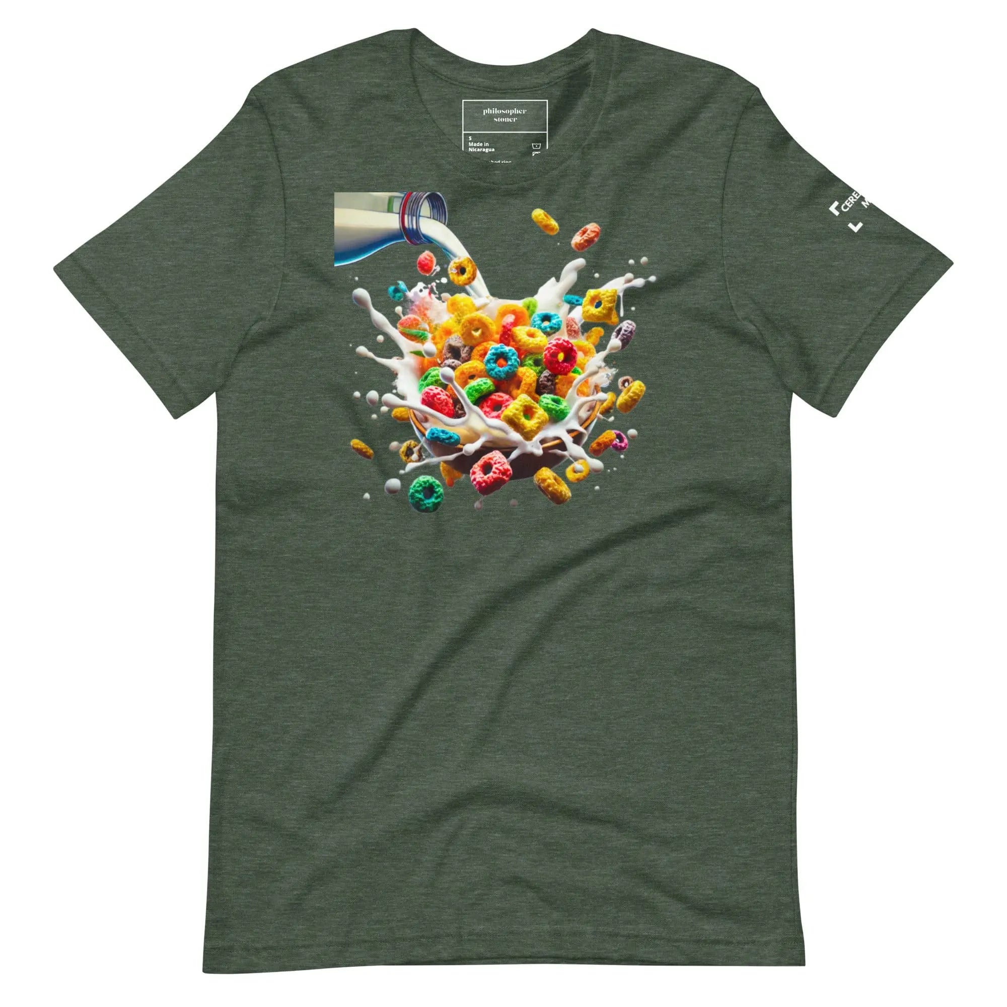 Philosopher Stoner Heather Forest / S Cereal & Milk Blk & GRN Unisex t-shirt
