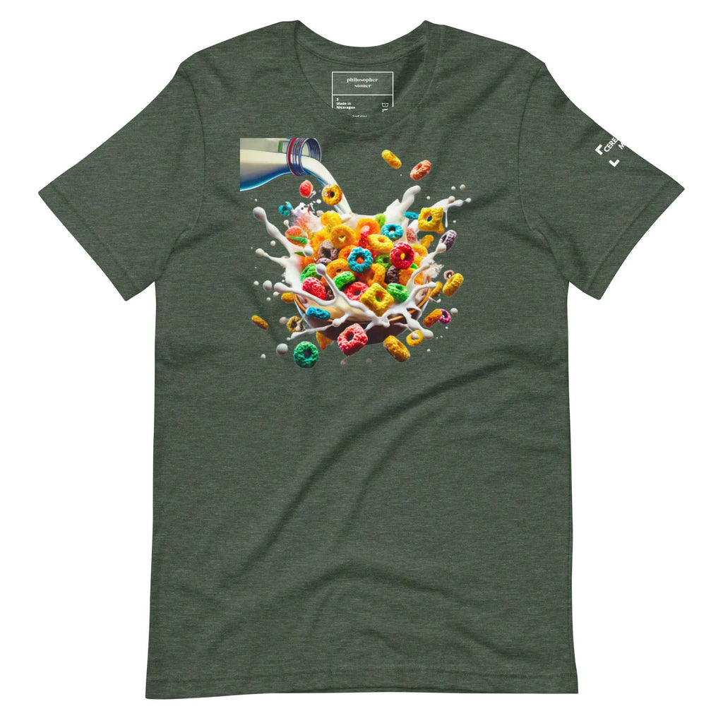 Philosopher Stoner Heather Forest / S Cereal & Milk Blk & GRN Unisex t-shirt