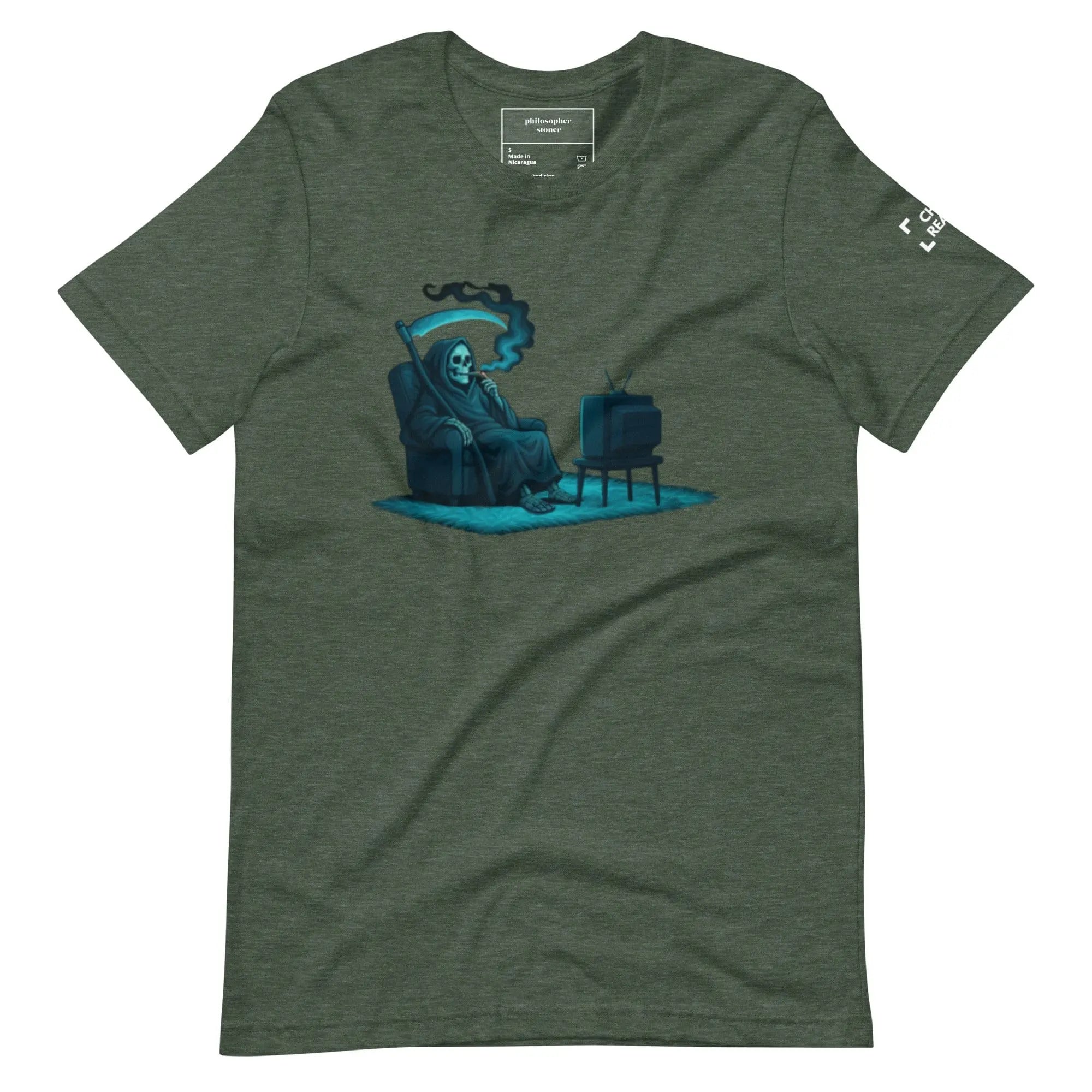 Philosopher Stoner Heather Forest / S CHILL REAPER BLK/GRN Unisex T-shirt