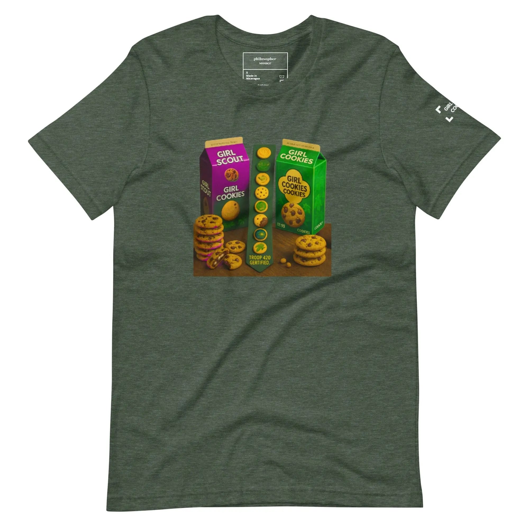Philosopher Stoner Heather Forest / S GIRL SCOUT COOKIES BLK/GRN Unisex T-shirt