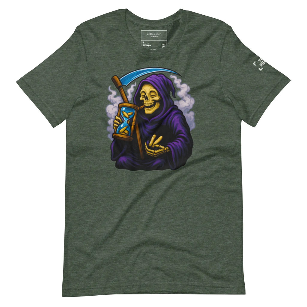 Philosopher Stoner Heather Forest / S TIME REAPER BLK/GRN Unisex T-shirt