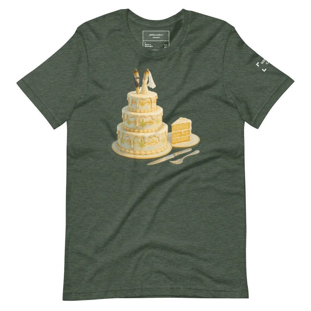 Philosopher Stoner Heather Forest / S WEDDING CAKE BLACK / GREEN Unisex Tee