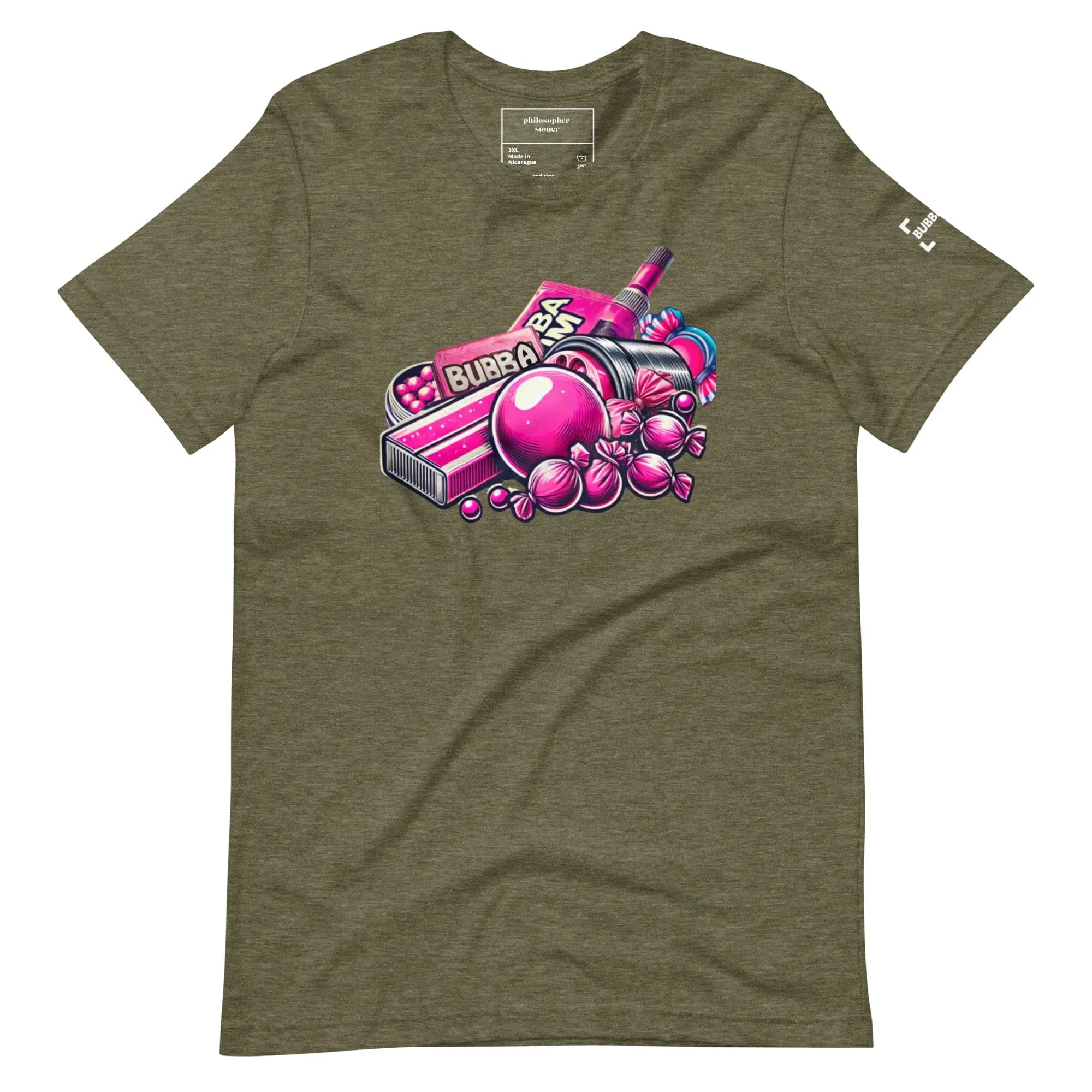 Philosopher Stoner Heather Olive / 3XL BUBBA GUM BLK/GRN Unisex T-shirt