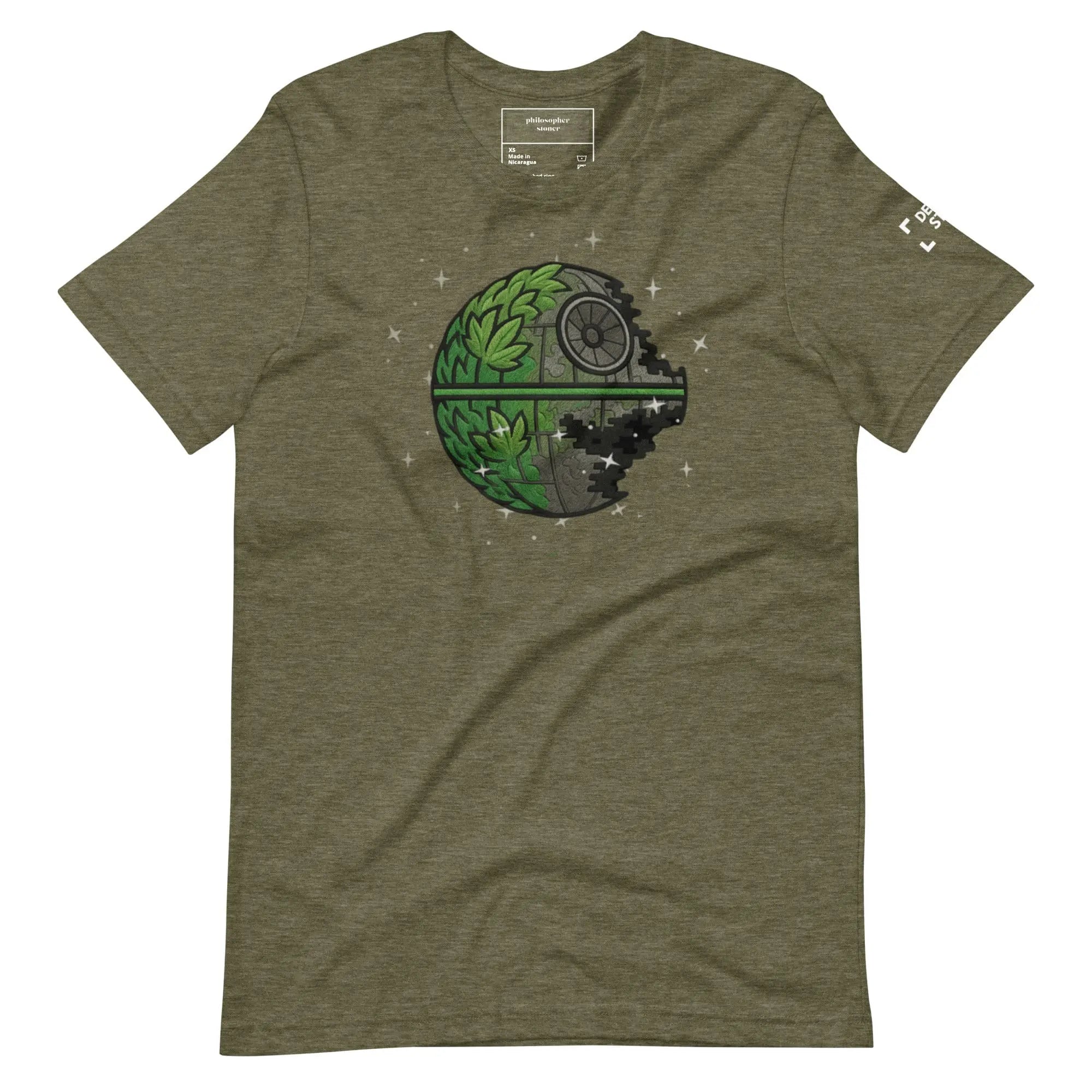 Philosopher Stoner Heather Olive / XS Death Star BLK & GRN Unisex t-shirt