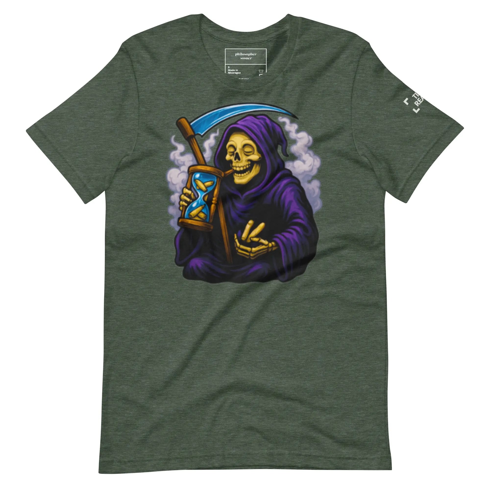 TIME REAPER BLK/GRN Unisex T-shirt Philosopher Stoner