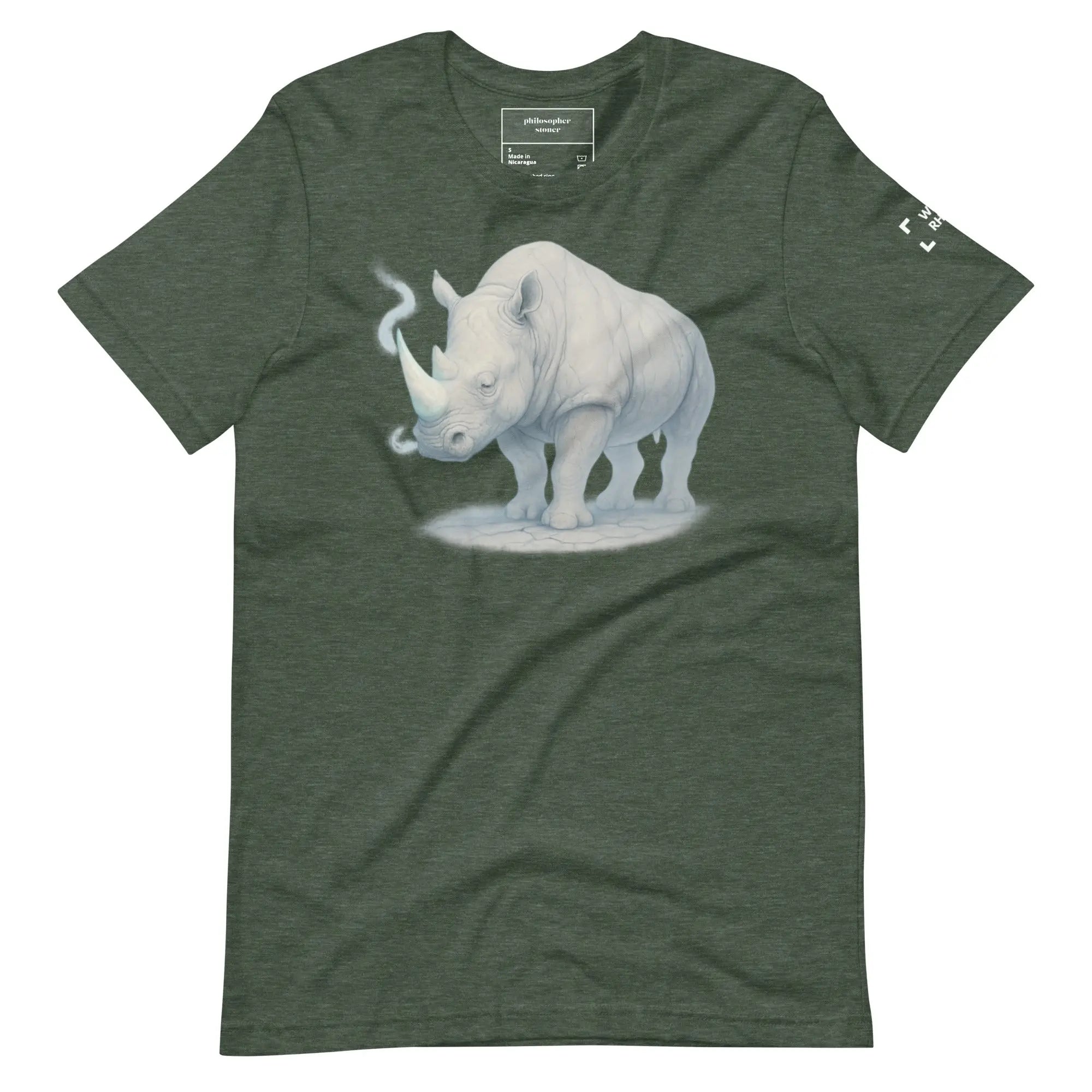 WHITE RHINO BLK/GRN T-shirt Unisex Philosopher Stoner