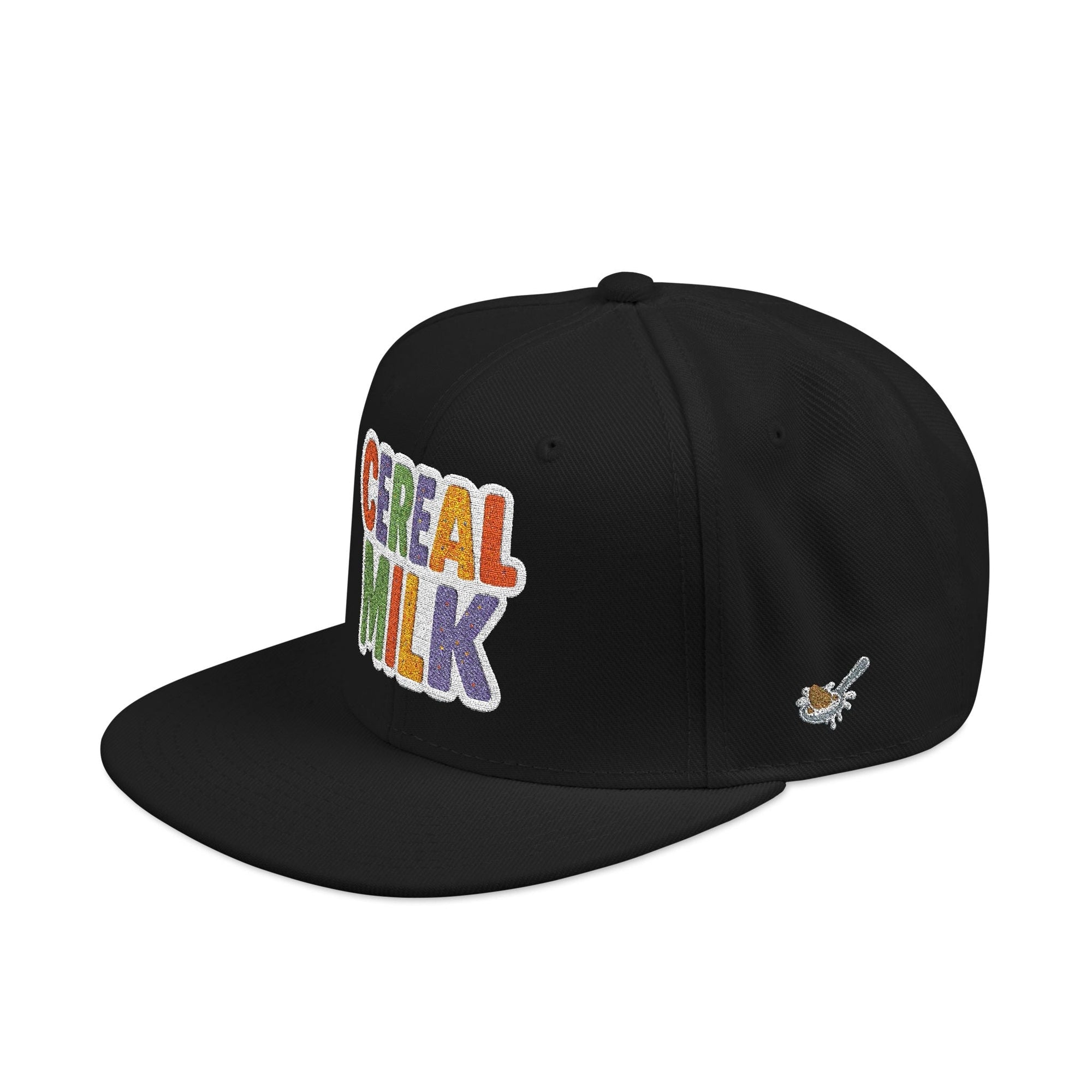 Printify Hats One size / Black Cereal Milk Snapback Hat | Trendy Embroidered Cap for Streetwear Lovers, Perfect for Festivals, Parties, and Everyday Wear, Unique Gift Idea