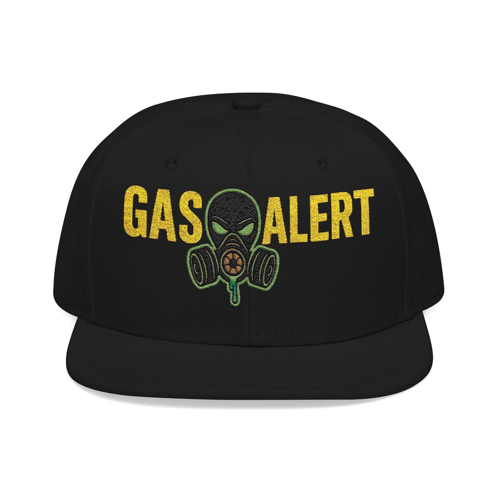Printify Hats One size / Black Gas Alert Snapback Hat, Cool Embroidered Cap for Casual Style, Perfect for Events & Gifts, Trendy Adjustable Hat, Unique Streetwear