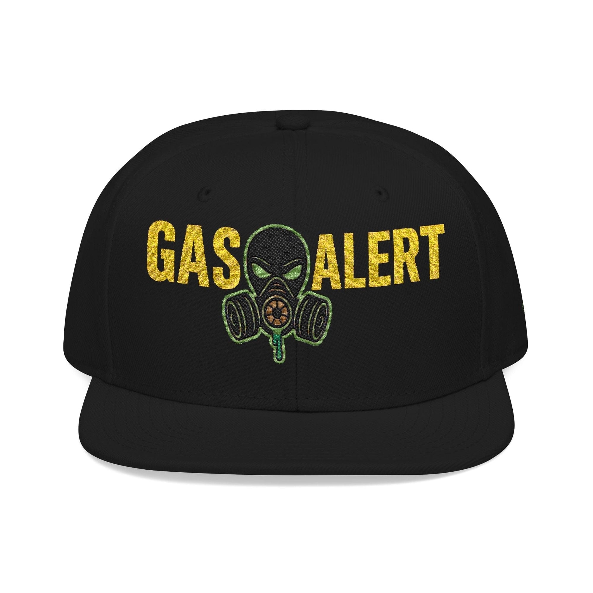 Printify Hats One size / Black Gas Alert Snapback Hat, Cool Embroidered Cap for Casual Style, Perfect for Events & Gifts, Trendy Adjustable Hat, Unique Streetwear