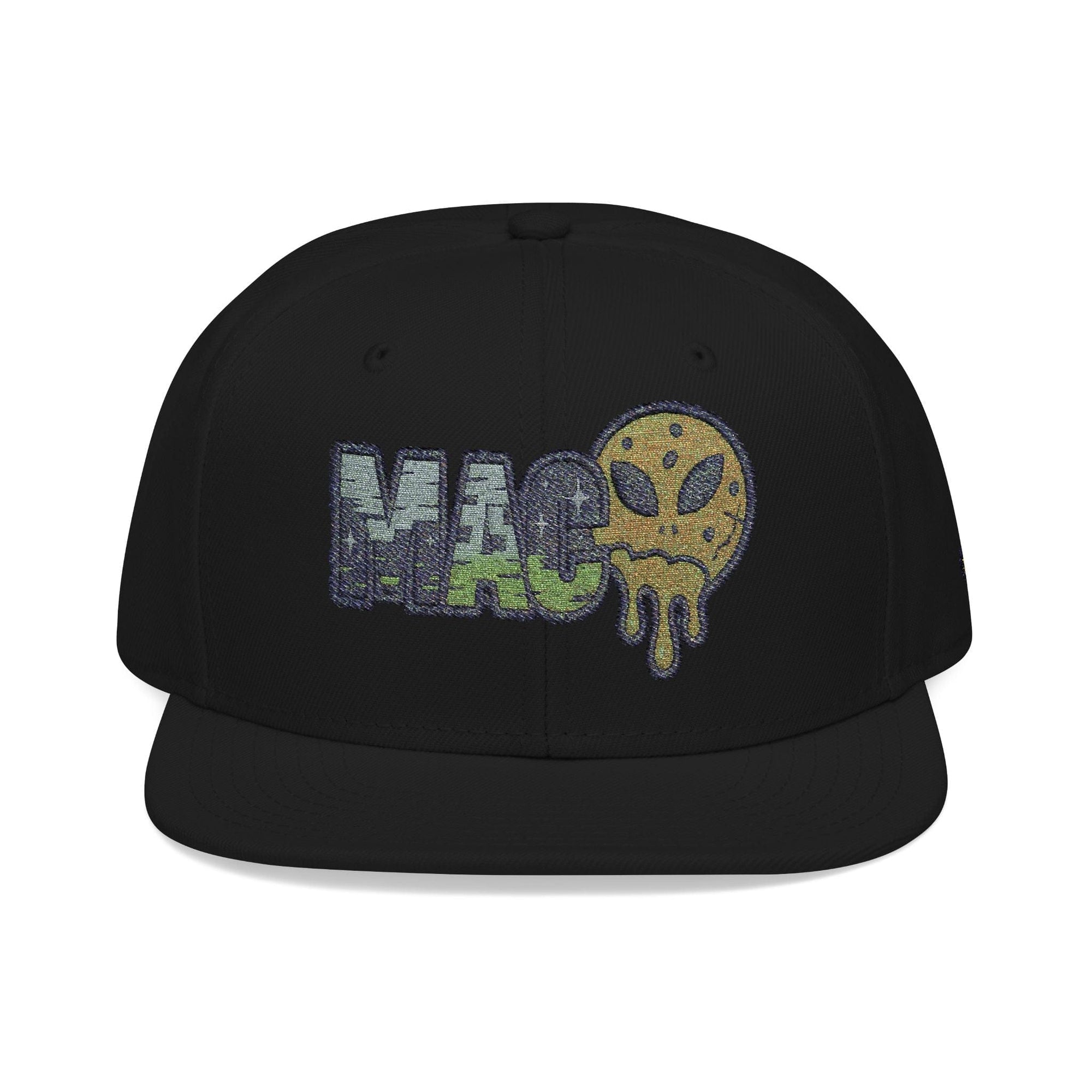 Printify Hats One size / Black The MAC Snapback Black Hat, Trendy Streetwear Cap, Gift for Stoners, Urban Fashion Accessory, Casual Outfit Essential