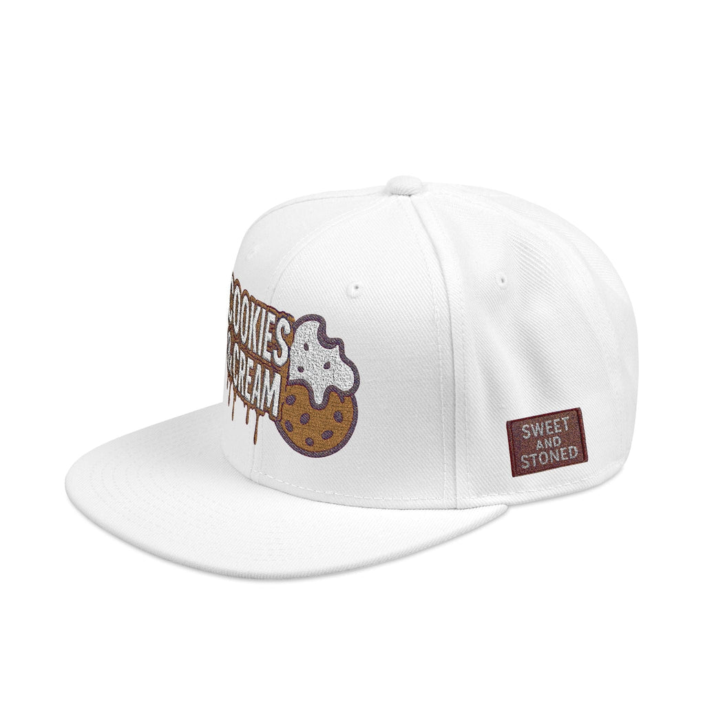 Printify Hats One size / White Cookies & Cream Snapback Hat | Philosopher Stoner Cap | Trendy Apparel for Food Lovers | Perfect for Festivals, Birthdays, & Casual Outings