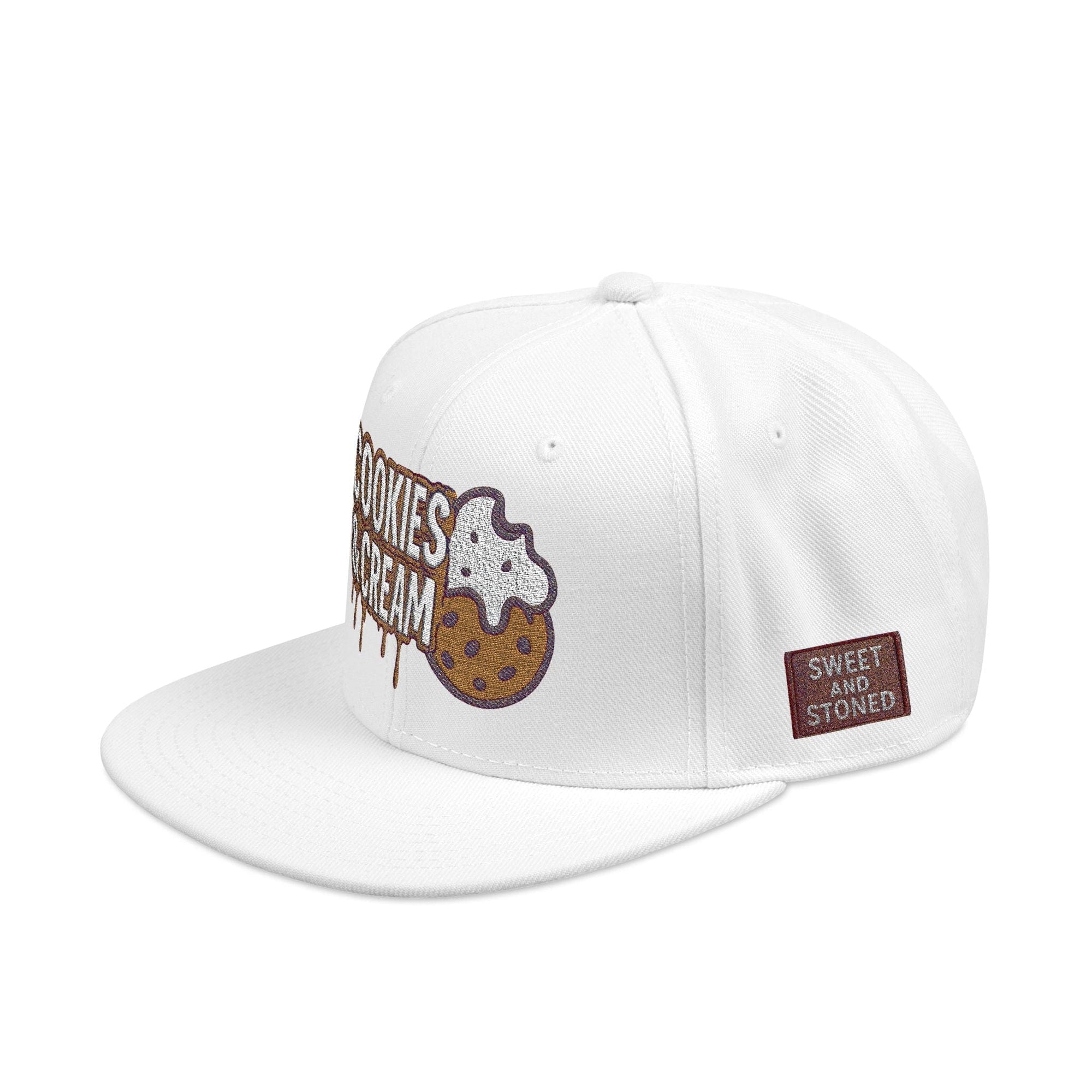 Printify Hats One size / White Cookies & Cream Snapback Hat | Philosopher Stoner Cap | Trendy Apparel for Food Lovers | Perfect for Festivals, Birthdays, & Casual Outings
