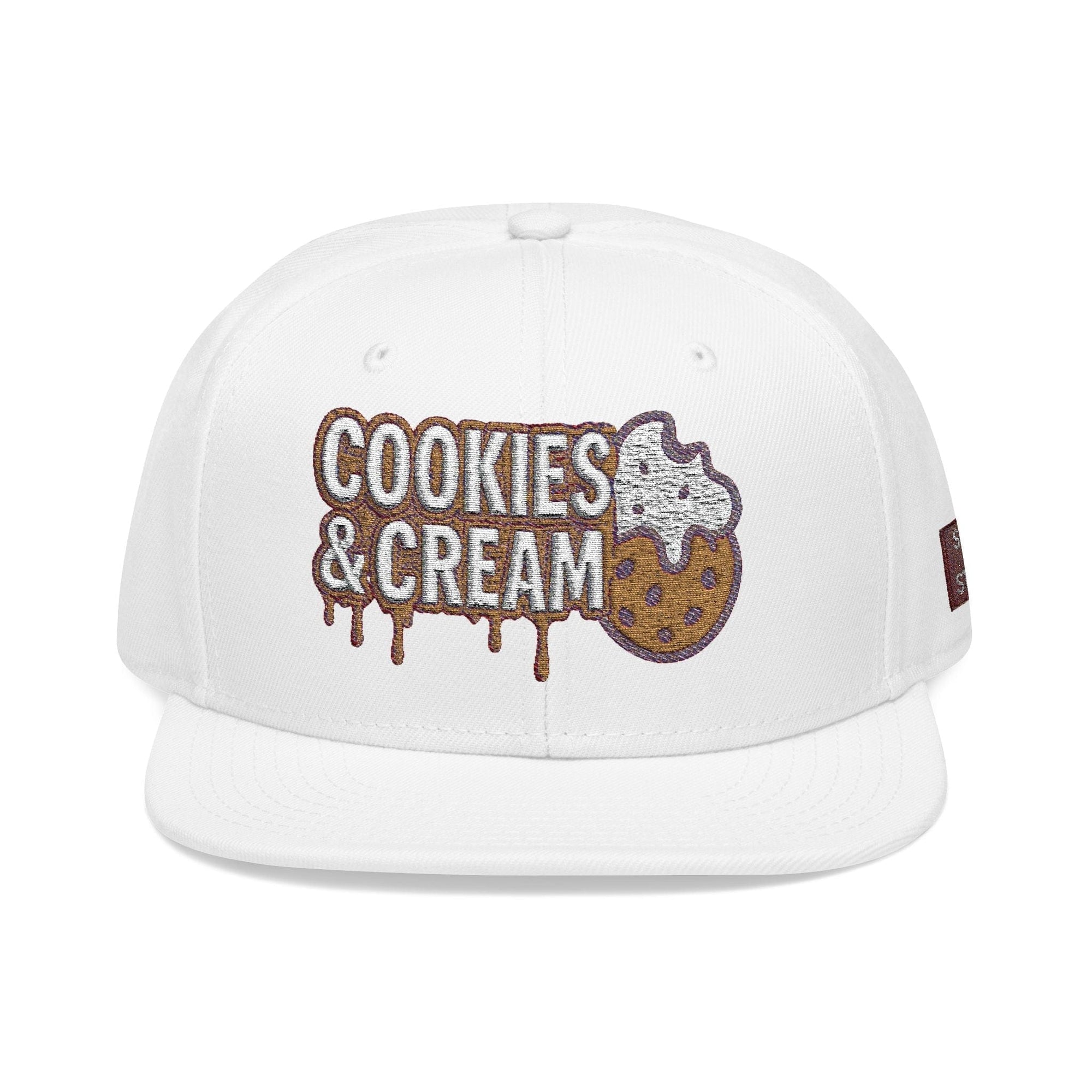 Printify Hats One size / White Cookies & Cream Snapback Hat | Philosopher Stoner Cap | Trendy Apparel for Food Lovers | Perfect for Festivals, Birthdays, & Casual Outings