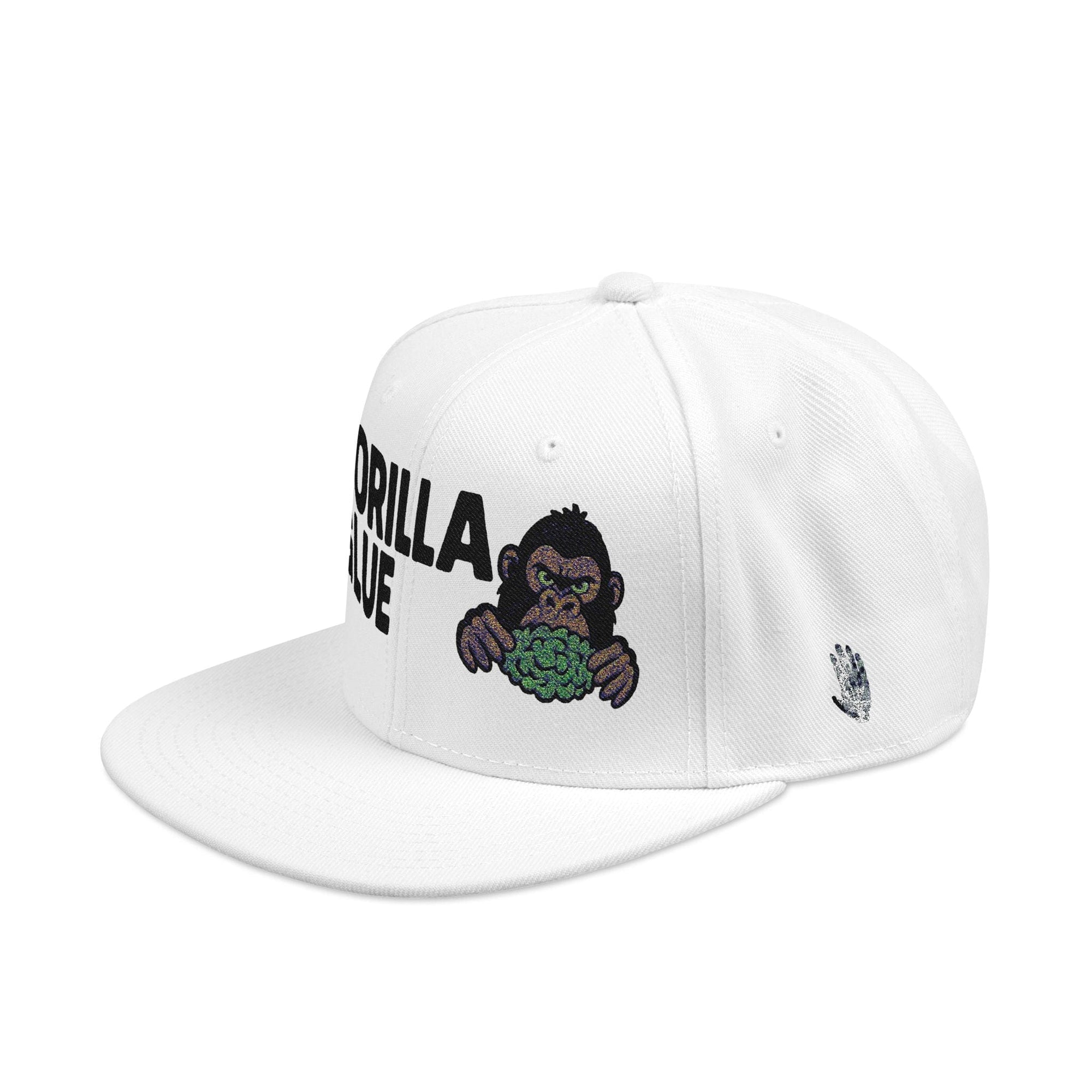 Printify Hats One size / White Gorilla Glue Snapback Hat, Stoner Cap, Funny Outdoor Hat, Gift for Smokers, Casual Streetwear, Adjustable Embroidered Cap