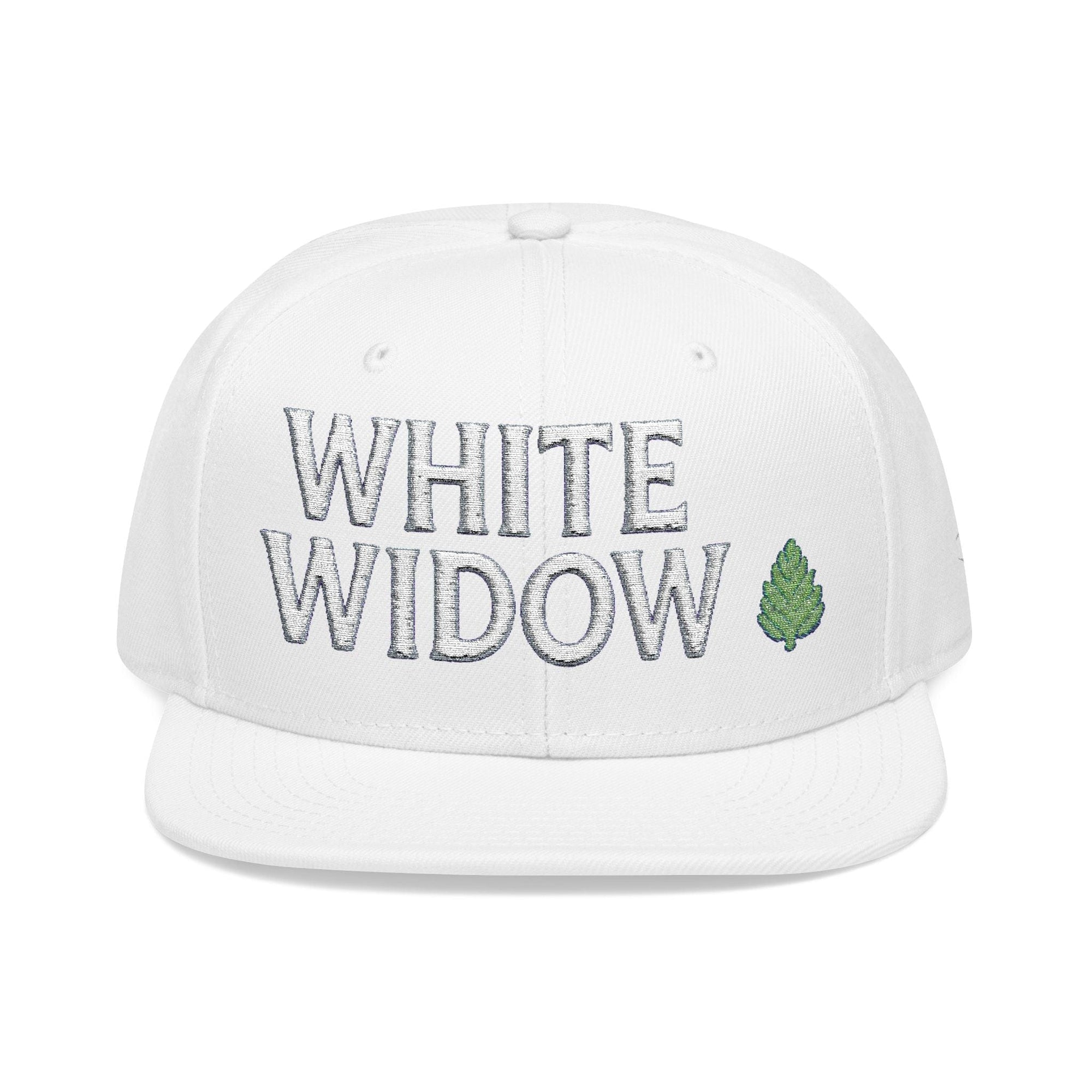 Printify Hats One size / White White Widow Snapback Hat -  Embroidery, Trendy Cap for Casual Wear, Gift for Friends, Summer Accessories, Streetwear Fashion